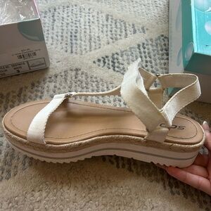 White soda sandals